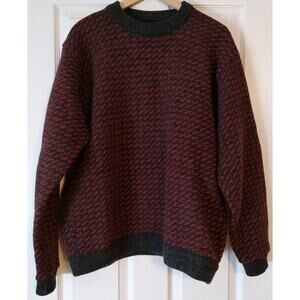 Men's VTG LL Bean Wool Blend Sweater Birdseye Crewneck Norwegian Fisherman - XXL